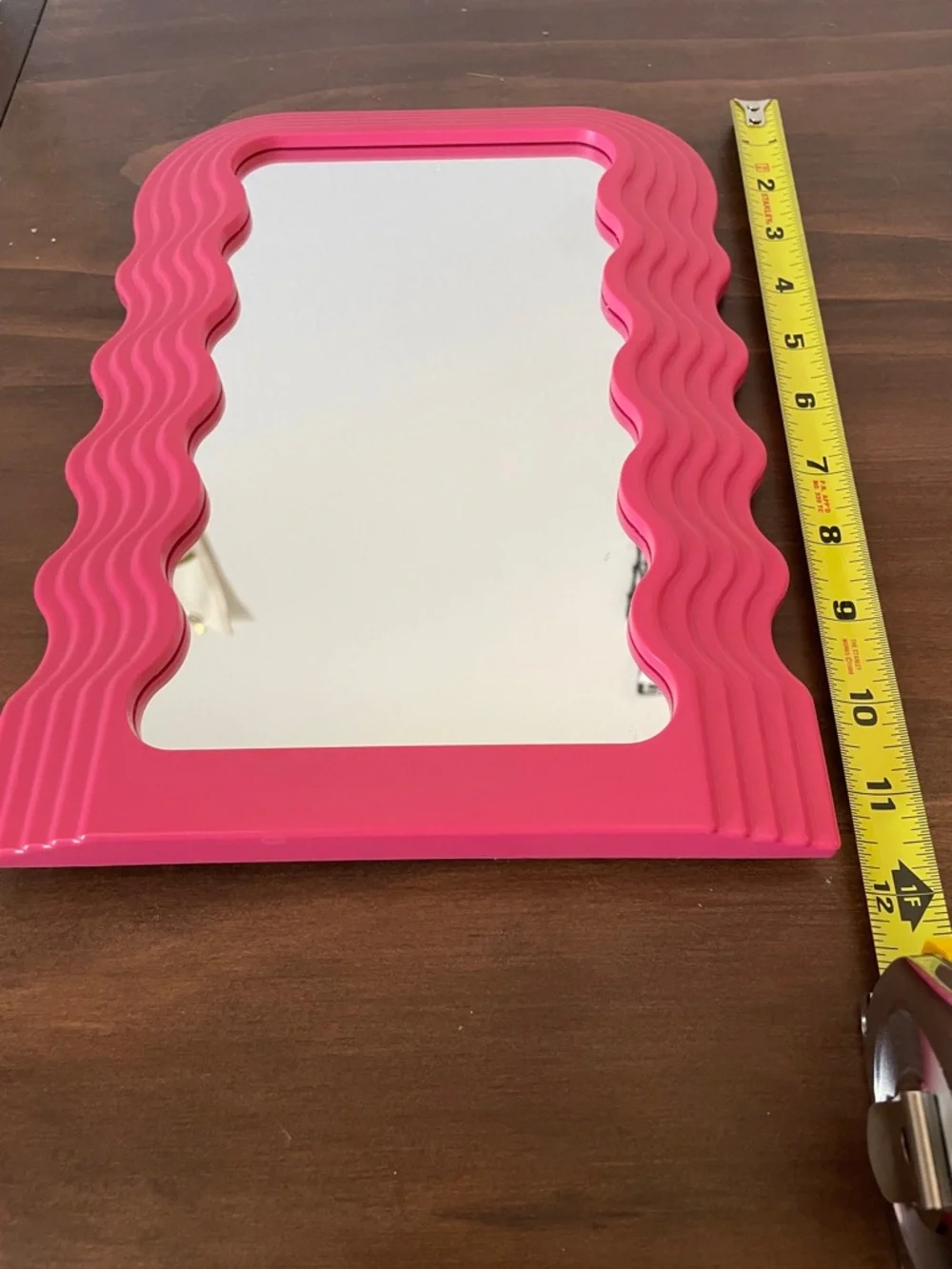 Wavy Pink Decorative Standing Mirror